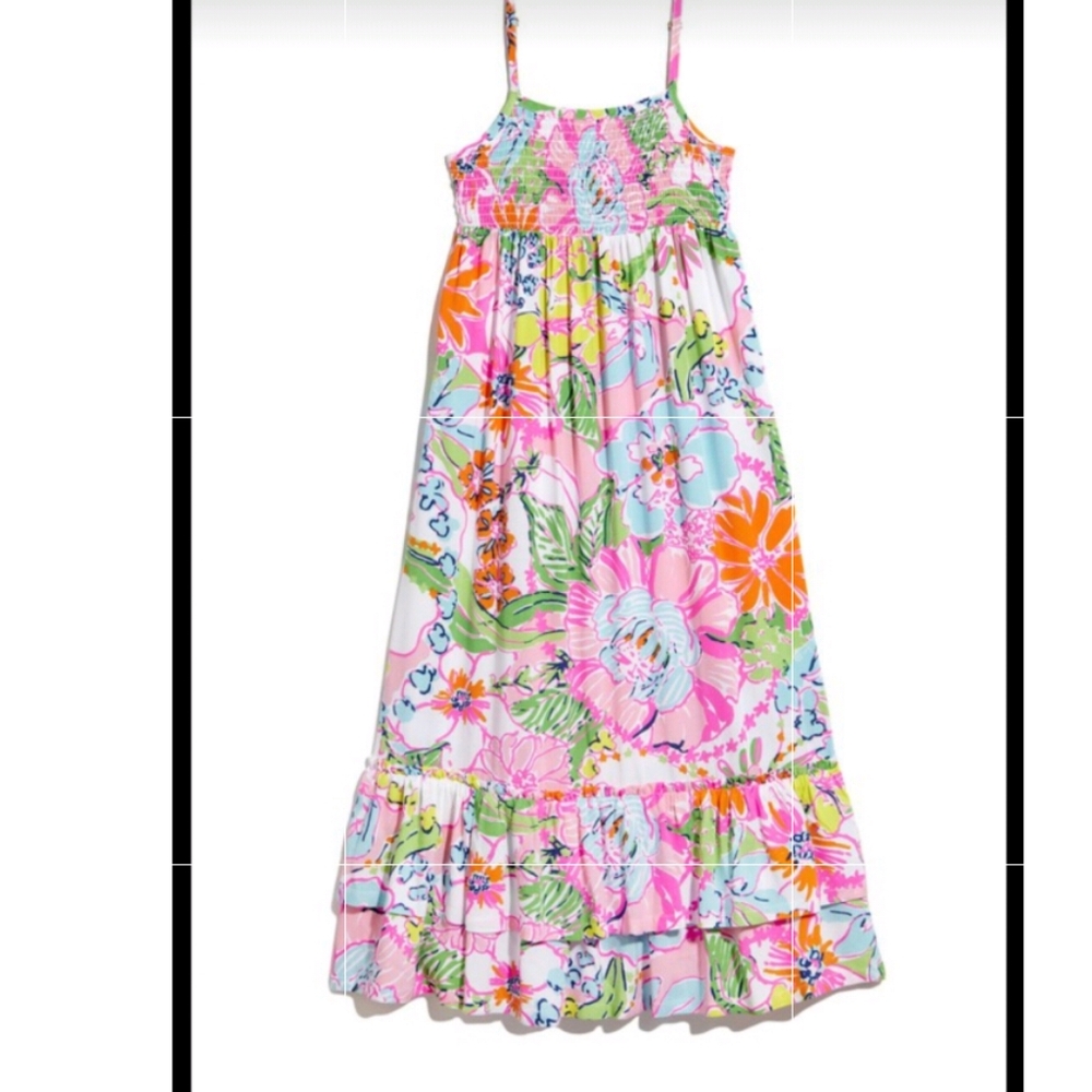 Lilly pulitzer girls floral maxi dress